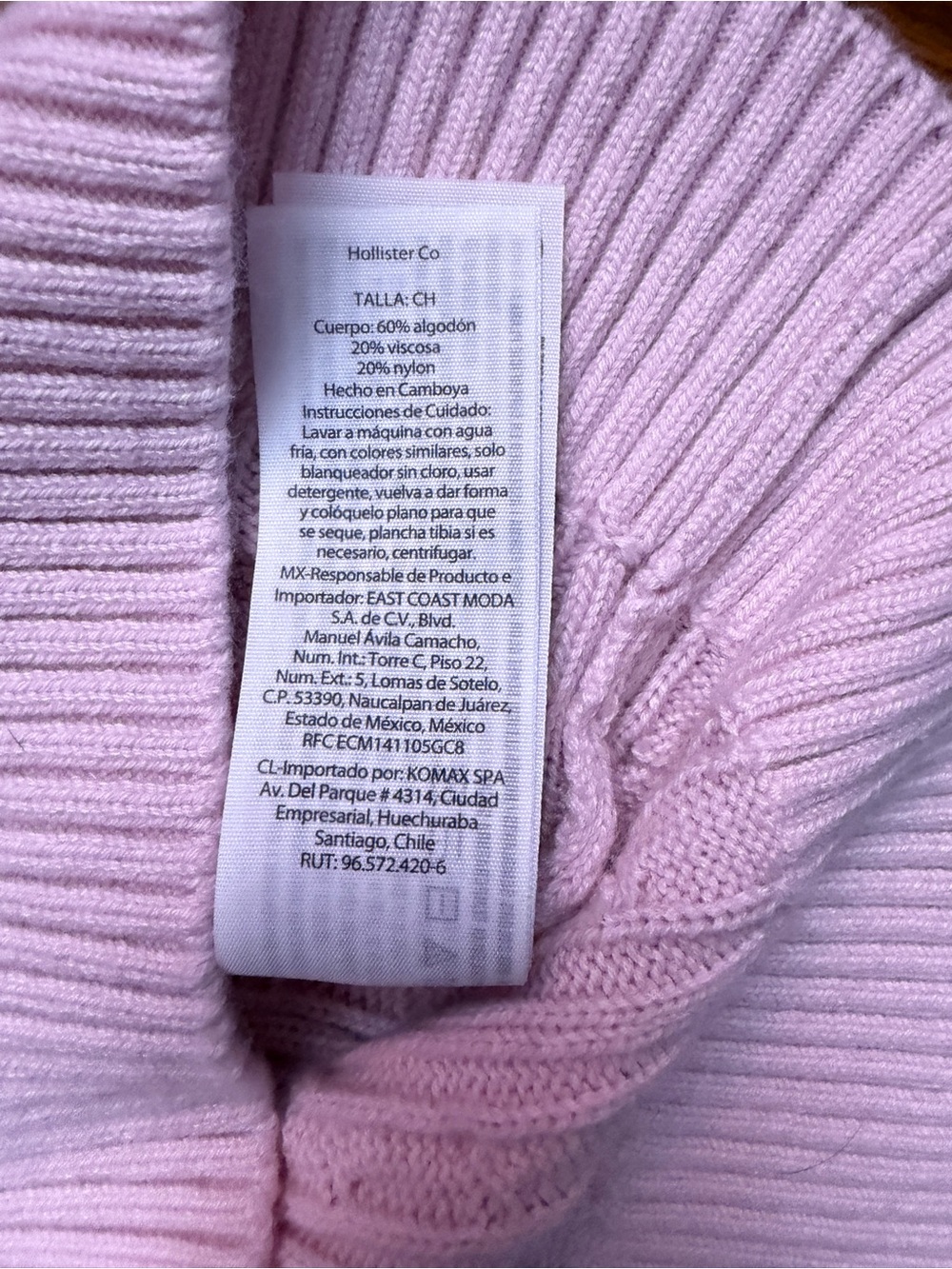 Hollister Light Pink Cable Knit V‑Neck Sweater Size Small - Picture 6 of 6